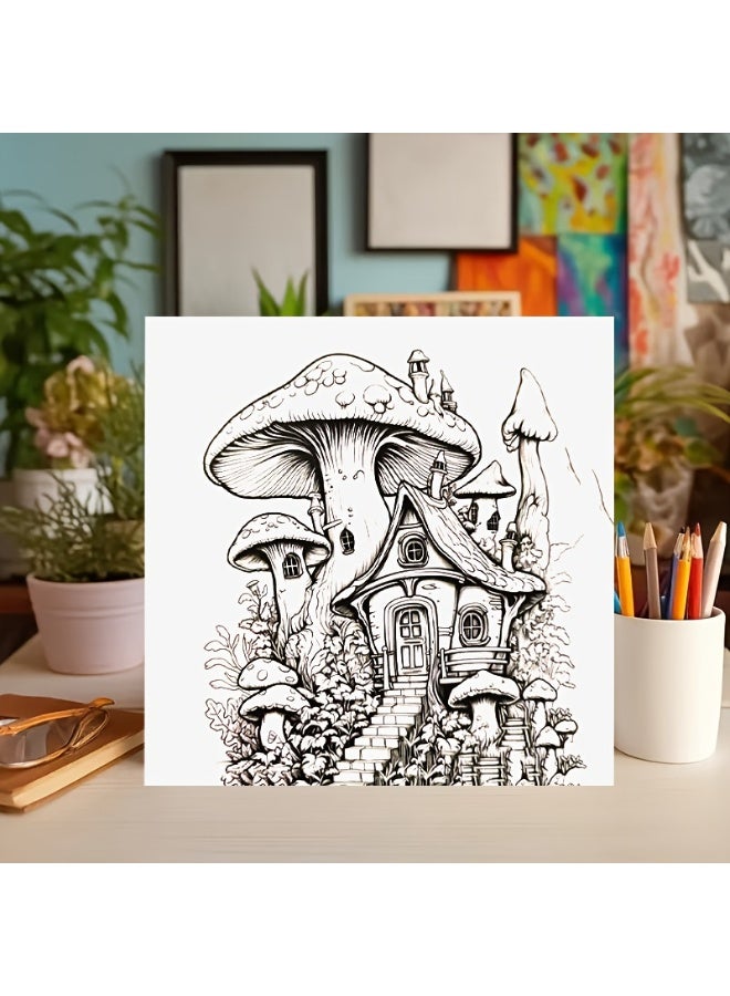 Capstro Detailed Coloring Book Collection – 24 Unique Designs for Creative Coloring & Relaxing Art Play | Illustrated Coloring Book for Home & Screen-Free Creativity – Mushroom Forest Theme - Image 4